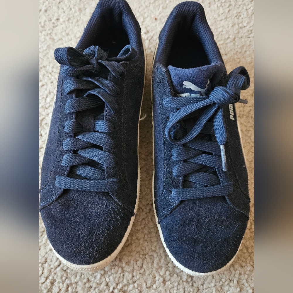 Puma BOYS Dark Blue Suede Sneakers
